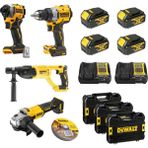 Dewalt 18V Şarjlı Vidalama Seti 4'lü (Darbesiz Matkap, Torklu Vidalama, Kırıcı-Delici, Taşlama) 4 Akü