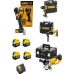 Dewalt DCD805 Darbeli Vidalama+DCF850TORK Vidalama+DCH133 Kırıcı Delici+DCG412 Avuç Taşlama+4 x 4 Ah Akü + 1 Adet Dolum Cihazı
