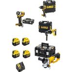Dewalt DCF922 ( Somun Sıkma ) 400 Nm + DCD805( Darbeli Vidalama ) 90 Nm+ DCH133 ( Kırıcı Delici ) + DCG412 ( Avuç Içi Taşlama )+4x4 Ah Akü+ Dolumcihazı