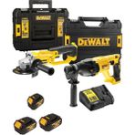 Dewalt DCH133NT Şarjlı Kırıcı Delici 2.6J+DCG412 Şarjlı Avuç Taşlama+3x 4AH Akü+1x Dolum Cihazı