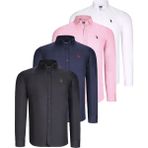 Dewberry Dörtlü Set G725 Dewberry Erkek Gömlek-Siyah-Beyaz-Lacivert-Pembe - Çok Renkli