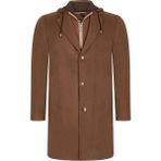 Dewberry Erkek Palto Camel Renk Orta Kalınlık %70 Yün - 30 Polyester Astarlı Tasarım - 3XL