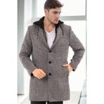 Dewberry Erkek Palto Desenli Gri %70 Yün %30 Polyester Orta Kalınlık Uzun Kol