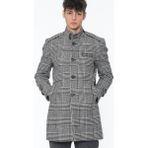 Dewberry Erkek Palto Desenli Siyah %70 Yün %30 Polyester Orta Kalınlık Uzun Kol PLT9391