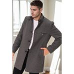 Dewberry Erkek Palto Düz Gri %70 Yün %30 Polyester Orta Kalınlık Uzun Kol XL