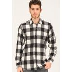 Dewberry G729 Dewberry Erkek Ekose Gömlek-Siyah - 2XL