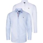 Dewberry Ikili Set G674 Dewberry Erkek Gömlek Beyaz Açık Mavi - Beyaz - Açık Mavi