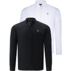 Dewberry Ikili Set G674 Dewberry Erkek Gömlek-Beyaz-Siyah - XL - Beyaz - Siyah