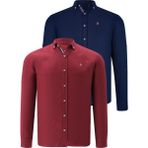 Dewberry Ikili Set G674 Dewberry Erkek Gömlek Lacivert Bordo - Bordo - Lacivert
