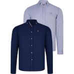 Dewberry Ikili Set G674 Dewberry Erkek Gömlek-Lacivert - Gri - XL - Lacivert - Gri