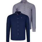 Dewberry Ikili Set G674 Dewberry Erkek Gömlek Lacivert Kot Mavisi - XL - Lacivert - Kot Mavisi