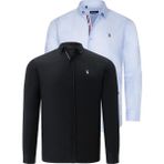 Dewberry Ikili Set G674 Dewberry Erkek Gömlek Siyah Açık Mavi - XL - Siyah - Açık Mavi