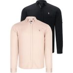 Dewberry Ikili Set G674 Dewberry Erkek Gömlek Siyah Bej - XL - Siyah - Bej