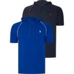 Dewberry Ikili Set T8570 Dewberry Kapşonlu Erkek T-Shırt-Lacivert- Sax - Lacivert - Saks