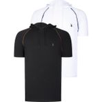Dewberry Ikili Set T8570 Dewberry Kapşonlu Erkek T-Shırt-Siyah-Beyaz - Siyah - Beyaz