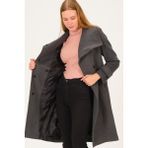 Dewberry Kadın Antrasit Palto Uzun Kol Orta Kalınlık Dokuma Polyester Malzeme ile - XL