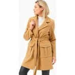 Dewberry Kadın Kaban Camel Renk Uzun Kol Midi Boy %70 Polyester %30 Akrilik - XL