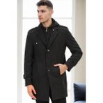 Dewberry PLT8334 Erkek Palto Açık Desenli Antrasit %70 Yün %30 Polyester Orta Kalınlık Uzun Kol - 2XL