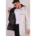 Dewberry PLT8335 Dewberry Erkek Palto-Diagonal Açık Gri