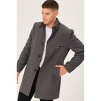 Dewberry PLT8367 Düz Gri Erkek Palto