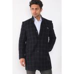 Dewberry PLT8367 Lacivert Desenli Erkek Palto