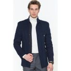 Dewberry PLT8378 Erkek Palto Düz Lacivert Orta Kalınlık %70 Yün - 30 Polyester Uzun Kol L Beden