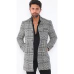 Dewberry PLT8391 Dewberry Erkek Palto-Desenli Siyah - XL