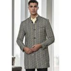 Dewberry PLT8391 Erkek Palto Uzun Kol Ekose Desenli Gri %70 Yün %30 Polyester Orta Kalınlık M Beden