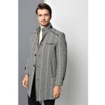 Dewberry PLT8391 Gri Ekose Erkek Palto