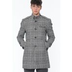 Dewberry PLT8391 Siyah Desenli Erkek Palto
