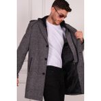 Dewberry PLT8401 Desenli Gri Erkek Palto