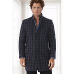 Dewberry PLT9370 Erkek Palto Desenli Lacivert %70 Yün %30 Polyester Orta Kalınlık Uzun Kol