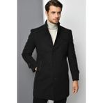 Dewberry PLT9391 Erkek Palto Antrasit %70 Yün %30 Polyester Orta Kalınlık Uzun Kol Düz Desenli