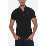 Dewberry T8571 Fermuarlı Siyah Erkek T-shirt