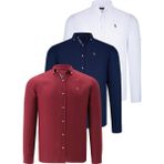 Dewberry Üçlü Set G674 Dewberry Erkek Gömlek-Lacivert-Beyaz-Bordo - XL - Lacivert - Beyaz - Bordo