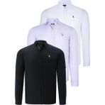 Dewberry Üçlü Set G674 Dewberry Erkek Gömlek-Siyah-Beyaz-Lila - XL - Siyah - Beyaz - Lila