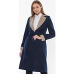 Dewberry Z6510 Kadın Palto Lacivert Polyester Malzeme ile Şık Tasarım S Beden