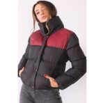 Dewberry Z6649 Siyah Bordo Kadın Mont