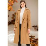 Dewberry Z6737 Dewberry Bayan Trençkot-Düz Camel - Taba - S