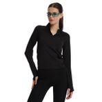 Dewey Half-Zip Kadın Siyah Koşu T-Shirt 25KK1033-SYH