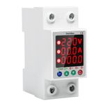 DEWIN Dijital Elektrik Ölçer, Akıllı Metre Enerji İzleyicisi Aşırı Gerilim Koruyucu Şalter Kesici 2P 63A AC230V (Boyut: Üç Ekran)