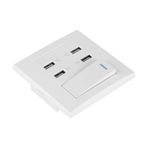 DEWIN USB duvar prizi, 4 bağlantı noktası, şalter kontrolüUSB duvar prizi, şarj prizi (220~250 V)