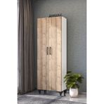 Dewoody 8 Raflı 2 Kapaklı Kalın Raflı Ayakkabılık Çok Amaçlı Mutfak Banyo Dolabı Kiler Dolabı - Beyaz