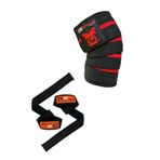 Dex Supports Lasting Energy Ağırlık Kaldırma Kayışı Lifting Straps Pro Turuncu + Diz Bandajı Dizlik Pro Knee Wraps 2 'li Paket