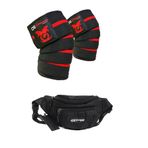 Dex Supports Lasting Energy Knee Wraps - Diz Bandajı - Spor Dizlik , Bel Omuz Çantası 2'li Set