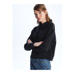 Dexia Nice - Taş Detaylı Modal Rahat Kalıp Sweatshirt - Siyah Renk
