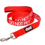 Dexil Limited Don't PET Kırmızı Renk Kodlu 2 4 6 Ayak Dolgulu Köpek Tasma Köpeğinizin Başkalarını Önceden Uyandırarak Kazaları Önler (4 ft)