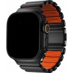 Dexmon Apple Watch 11 10 9 8 7 6 Ultra Se Uyumlu 42 44 45 46 49MM Titanyum Çelik Çift Renkli Kordon - Siyah - Turuncu - 49 - 46 - 45 - 44 - 42mm