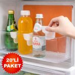 Dexmon Buzdolabı Kapak Içi Mini Raf Düzenleyici - Organizer - Ayırıcı Ayarlanabilir Plastik - 20 Adet