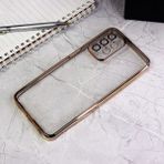 Dexmon Galaxy A33 Kılıf 3D Kamera ve Lens Korumalı Ultra Lüks Plating Razer Silicone Case - Gold